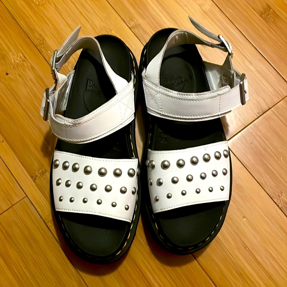 Dr Martens Voss white studded sandals